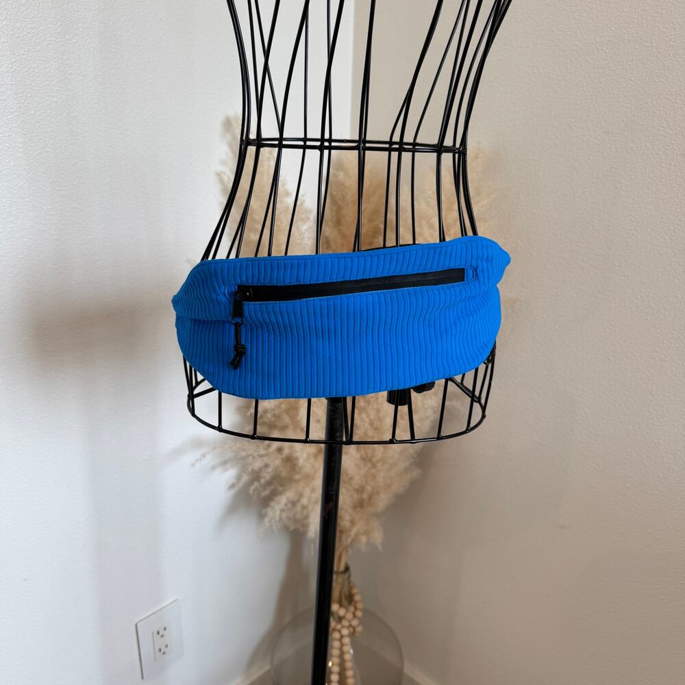 Triangl Swimwear Blue Ribbed Swim Essential Belt Bag